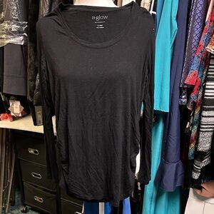 a:glow Women's Classic Black Long Sleeve maternity Tee